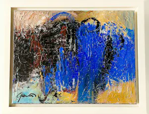 Gerriet Postma - Groot abstract expressionistisch olieverf doek - zonder titel - mooi ingelijst kopen? Bied vanaf 248!