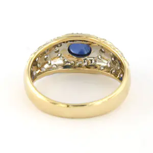14k bicolour gouden ring met saffier en briljant geslepen diamanten tot. 0.25ct kopen? Bied vanaf 360!
