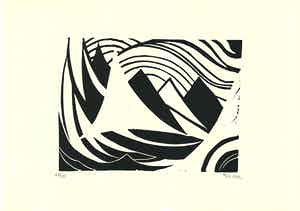 Thilo Maatsch - Houtsnede ABSTRACTE COMPOSITIE Handgesigneerd. verkocht voor € 65!