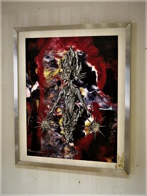 Niet of onleesbaar gesigneerd - Intrigerende gemengde Techniek - Tin op Foto - Sun-God - gesigneerd kopen? Bied vanaf 1!