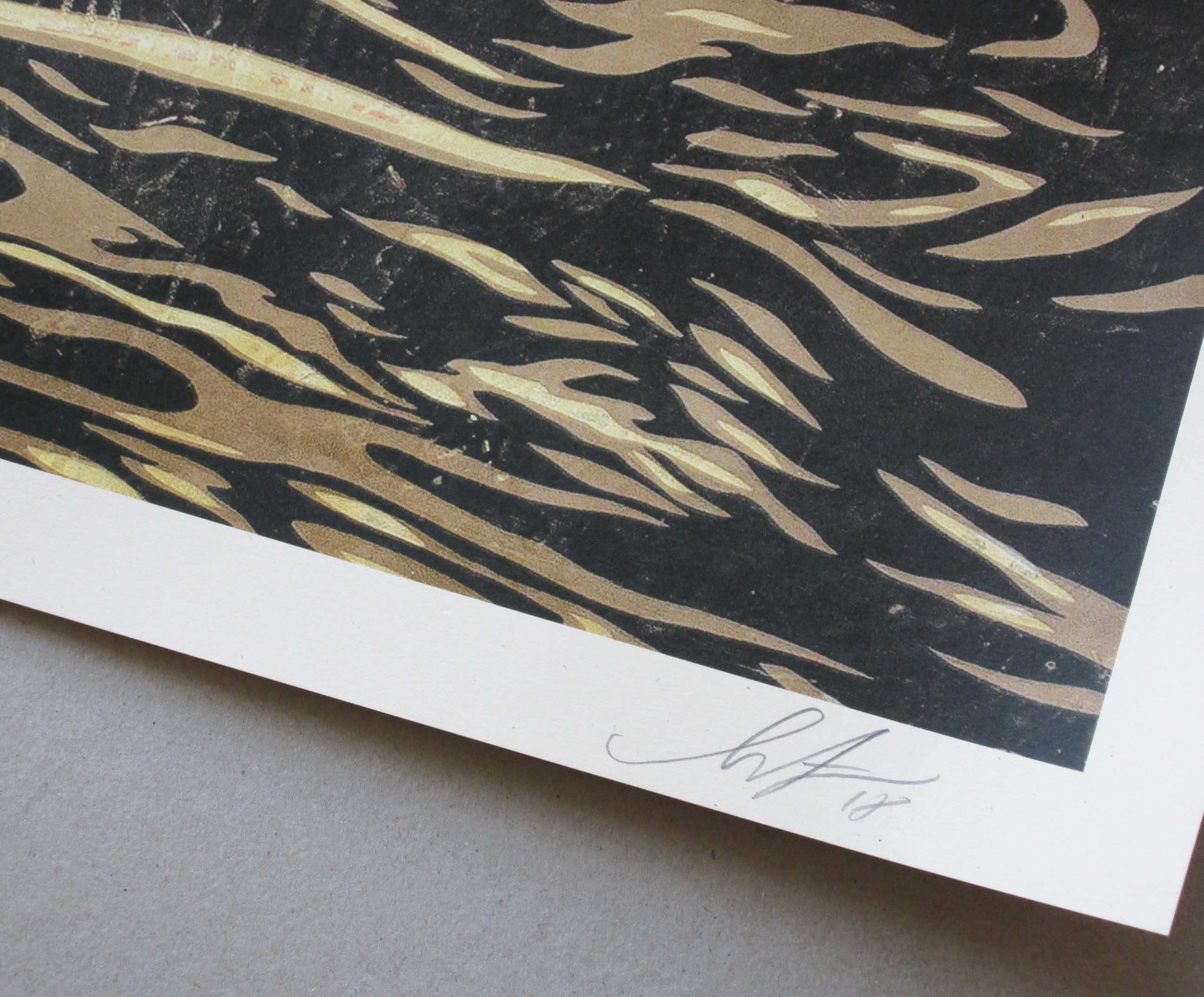 Shepard Fairey -  ( OBEY )Dark Wave-op dik speckletone-papier- handgesigneerd kopen? Bied vanaf 75!