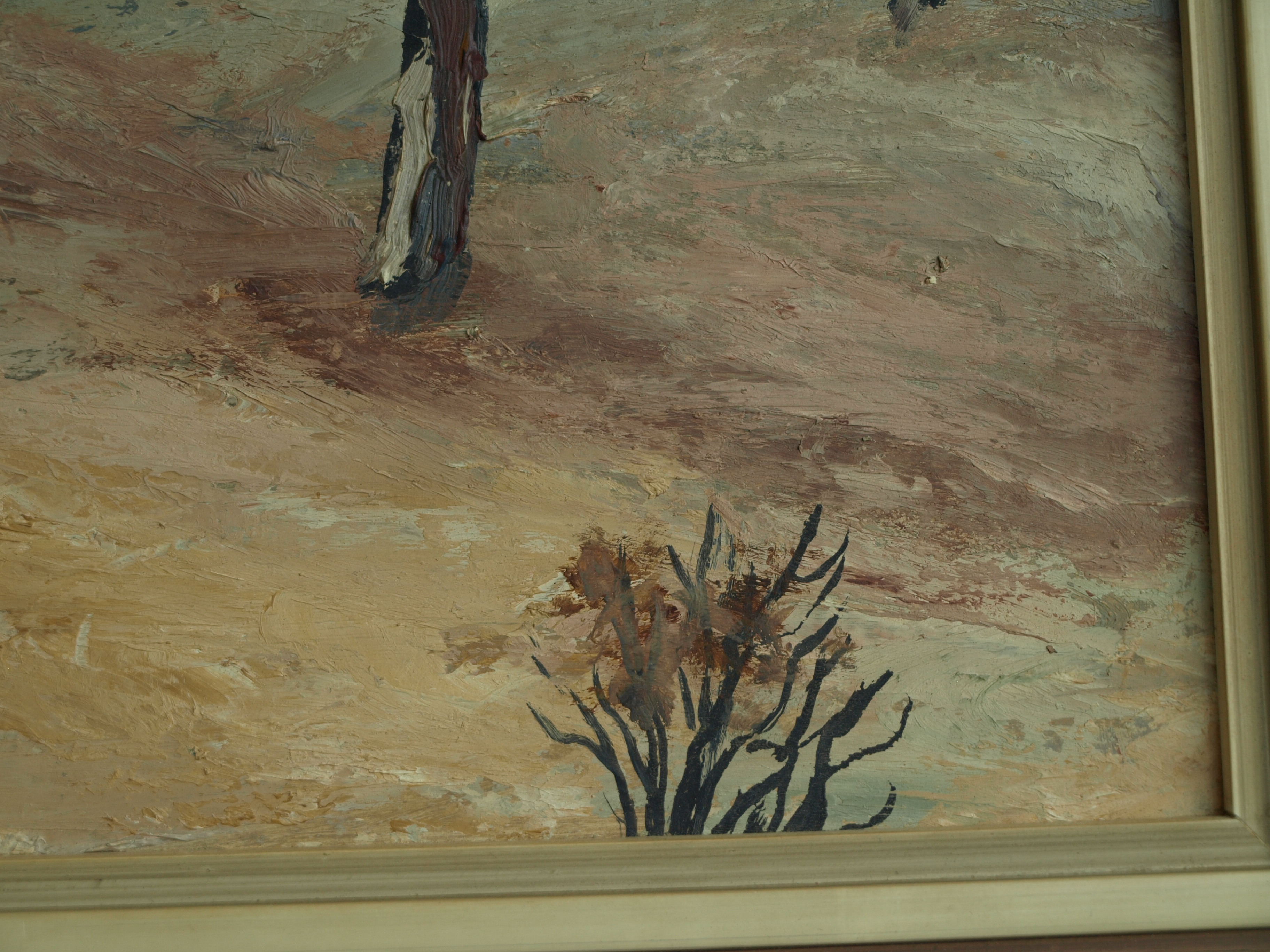 Luděk Majer - Olieverf op paneel, Winterlandschap 3 – gesigneerd & ingelijst – ca 1989 kopen? Bied vanaf 1!