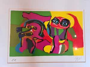 Karel Appel - Litho - gesigneerd - ingelijst - E/A verkocht voor € 450!
