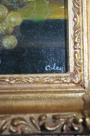 Niet of onleesbaar gesigneerd - 5 stillevens, druiven en een uiltje kopen? Bied vanaf 1!