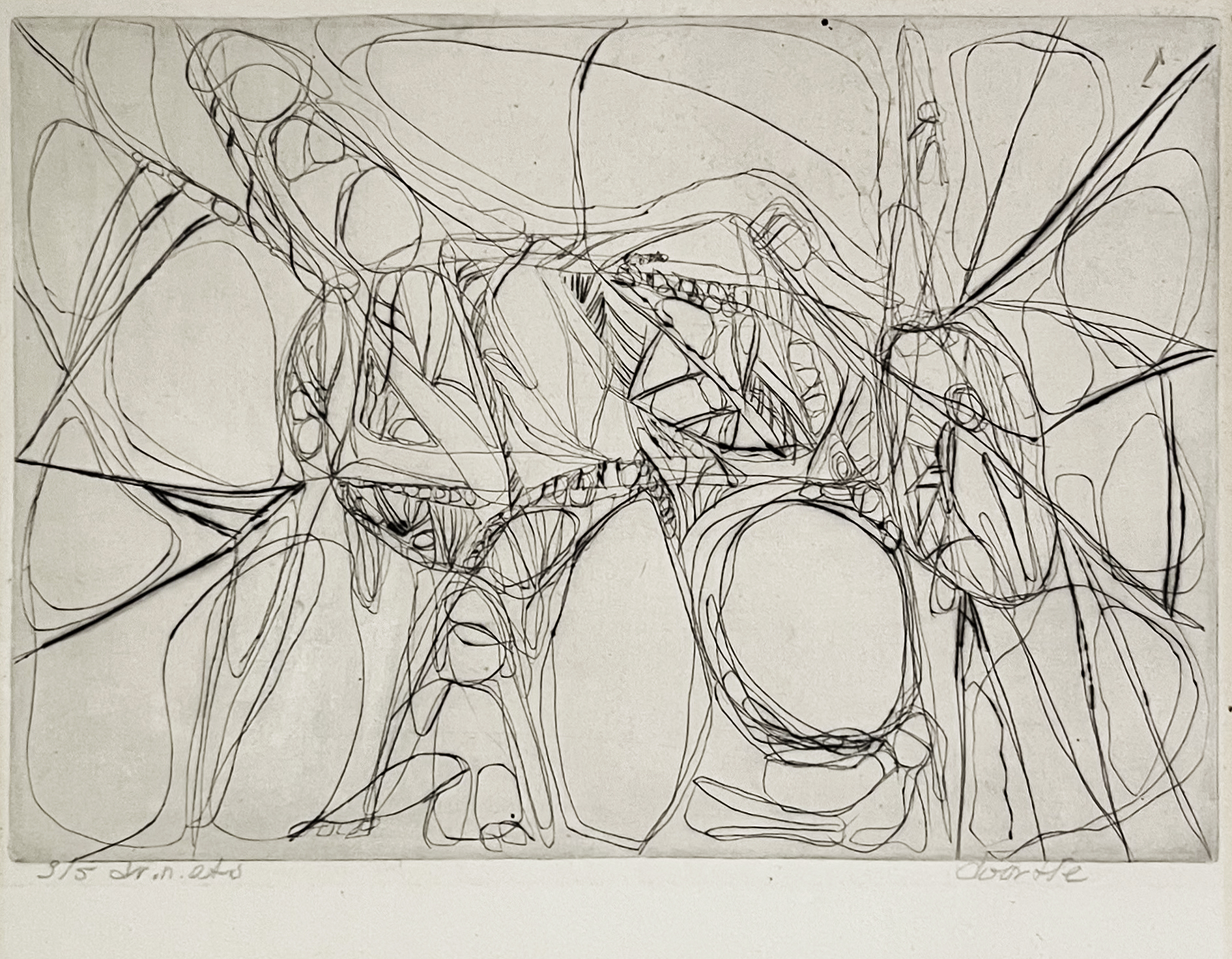 Doortje de Vries - ets - abstract kopen? Bied vanaf 20!