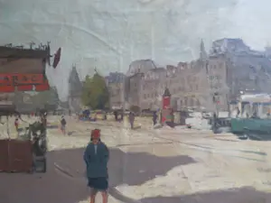 Evert-Jan Ligtelijn - 2x Stadsgezicht Antwerpen en Larens Interieur kopen? Bied vanaf 400!