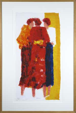 Wil Willemsen - Zeefdruk, Talking - Ingelijst verkocht voor € 50!