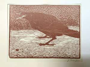 Jan Mankes - Schreeuwende Kraai (1918, Gesigneerd) verkocht voor € 400!