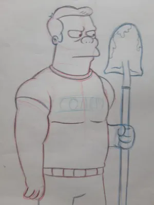 Matt Groening - originele productietekening The Simpsons, ingelijst + Certificaat kopen? Bied vanaf 75!