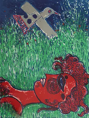 Corneille - Litho: 'Enchantment du printemps' (1977) - Ingelijst kopen? Bied vanaf 395!