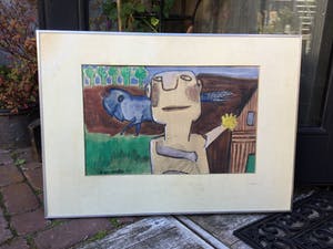 Joyce van Rijn - C4767-4, "Zonnig" figuur in landschap met vogeldier kopen? Bied vanaf 50!