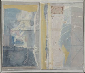Fred Boven - Gemengde techniek (papier, collage, acryl) op paneel, Zonder titel - Ingelijst kopen? Bied vanaf 1!