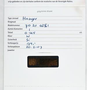 14K Goud - Collier met diamant bezette hanger (inclusief certificaat) kopen? Bied vanaf 170!