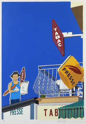 Marc Langer - Zeefdruk, Tabac presse - Ingelijst kopen? Bied vanaf 35!