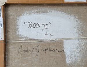 Andre Groothuizen - Schilderij: 'Bootje' (1990) - Zeer groot kopen? Bied vanaf 135!