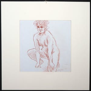 Jan Sluijters (jr.) - Potloodtekening, Hurkend naakt rood kopen? Bied vanaf 1!