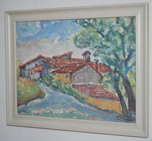 Leendert van Lier - Laren - ingelijste aquarel kopen? Bied vanaf 35!