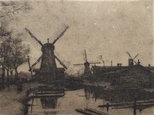 Jan Hillebrand Wijsmuller - Haagse School! 19e Eeuwse Ets "Wetering bij de Baarsjes bij Amsterdam" kopen? Bied vanaf 1!