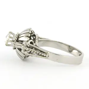 18k wit gouden solitair ring met roos geslepen diamanten tot. circa 0.20 ct kopen? Bied vanaf 625!