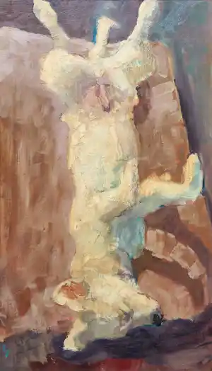 Pieter Pander - Slapende hond, olieverf op hardboard (ingelijst) verkauft für € 1000!