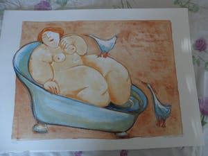 Ada Breedveld - Zeefdruk. Titel, "Visiting Time" . kopen? Bied vanaf 50!