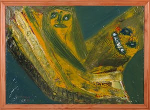 Niet of onleesbaar gesigneerd - Acryl op paneel, Compositie anarchie - Ingelijst kopen? Bied vanaf 1!