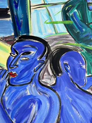 Inez van Beusekom - acrylverf op papier | 'Kijken no. 4' | 1986 (UNIEK WERK) kopen? Bied vanaf 1!