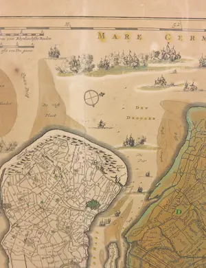 Nicolaes Visscher - Gravure, Kaart 'Delflandia Schielandia' - Ingelijst kopen? Bied vanaf 1!
