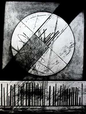 Ko Oosterkerk - ets: abstract - 1968 verkocht voor € 60!