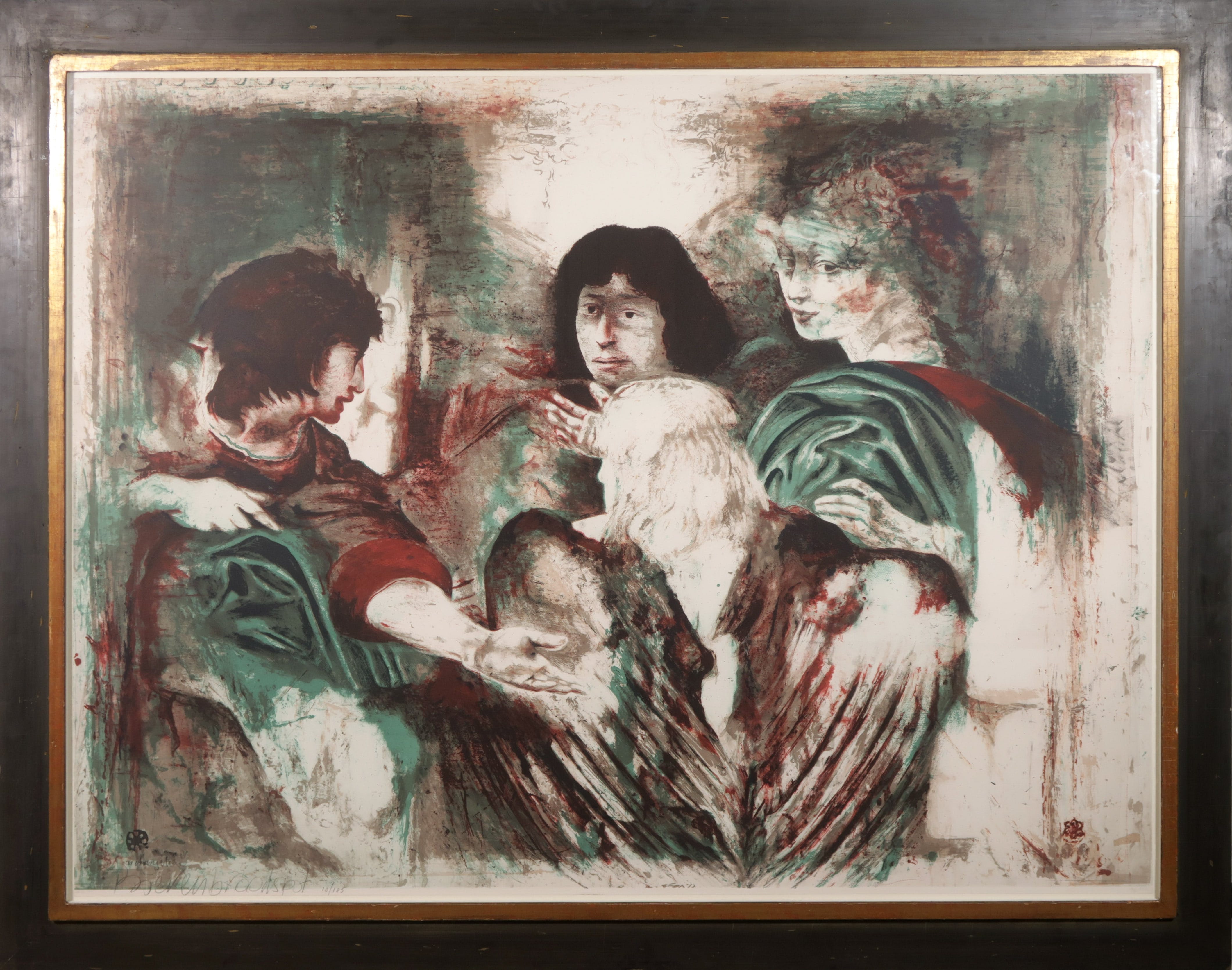 Gerti Bierenbroodspot - Litho, Archangeli - Ingelijst (Zeer groot) verkocht voor € 400!