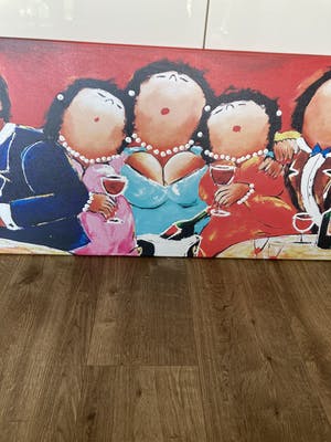 Theo Broeren - Glicée met acryl op doek ‘Feest ‘ ( ZEER GROOT ) kopen? Bied vanaf 110!