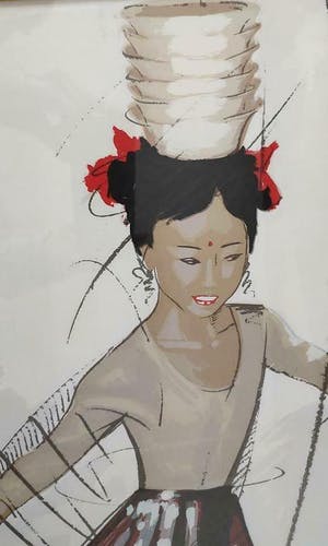 Nico Vrielink - Circusmeisje balancerend met borden kopen? Bied vanaf 1!