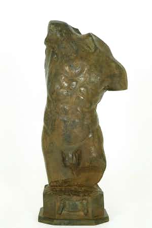 Pierre Chenet - Bronzen beeld van mannen torso - 7 kg verkocht voor € 395!