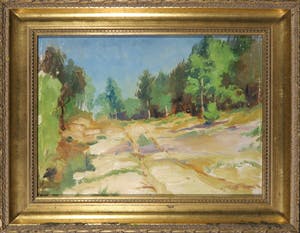 Jan Stapper - Olieverf op paneel, Landschap met bomen kopen? Bied vanaf 70!