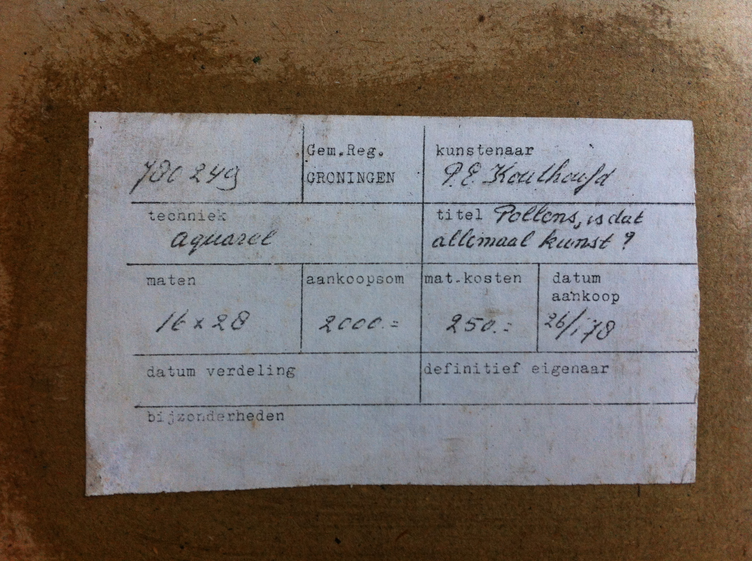 Peter Kouthoofd - Pollens is dit allemaal kunst. kopen? Bied vanaf 70!