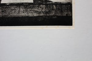 Herman Berserik - sepia ets: zelfportret bij boeien - 1982 kopen? Bied vanaf 45!