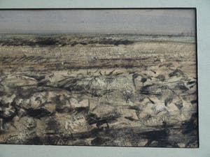 Wim Steijn - Tekening pastelkrijt , “Landschap” – gesigneerd & ingelijst – ca 1970 kopen? Bied vanaf 40!