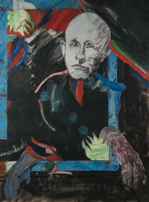 Albert Mastenbroek - Olieverf op doek en collage, Portret Hillebrand van Kampen - Ingelijst (Groot) kopen? Bied vanaf 1!