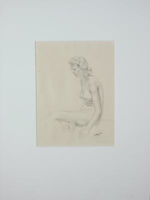 Wim Steijn - Tekening, Zittend naakt kopen? Bied vanaf 35!