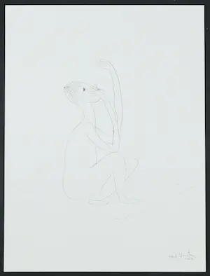 Henk Visch - Potloodtekening, Figuur op een kleedje kopen? Bied vanaf 150!