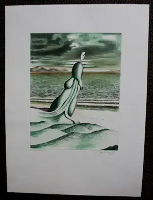Joop Moesman - Litho: Windkracht 8 (kleurenversie) - 1984 kopen? Bied vanaf 175!