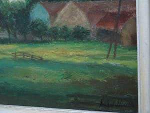 Andre van der Vossen - Ingelijst olieverf op doek , Boerenlandschap – ca. 1940 kopen? Bied vanaf 1!