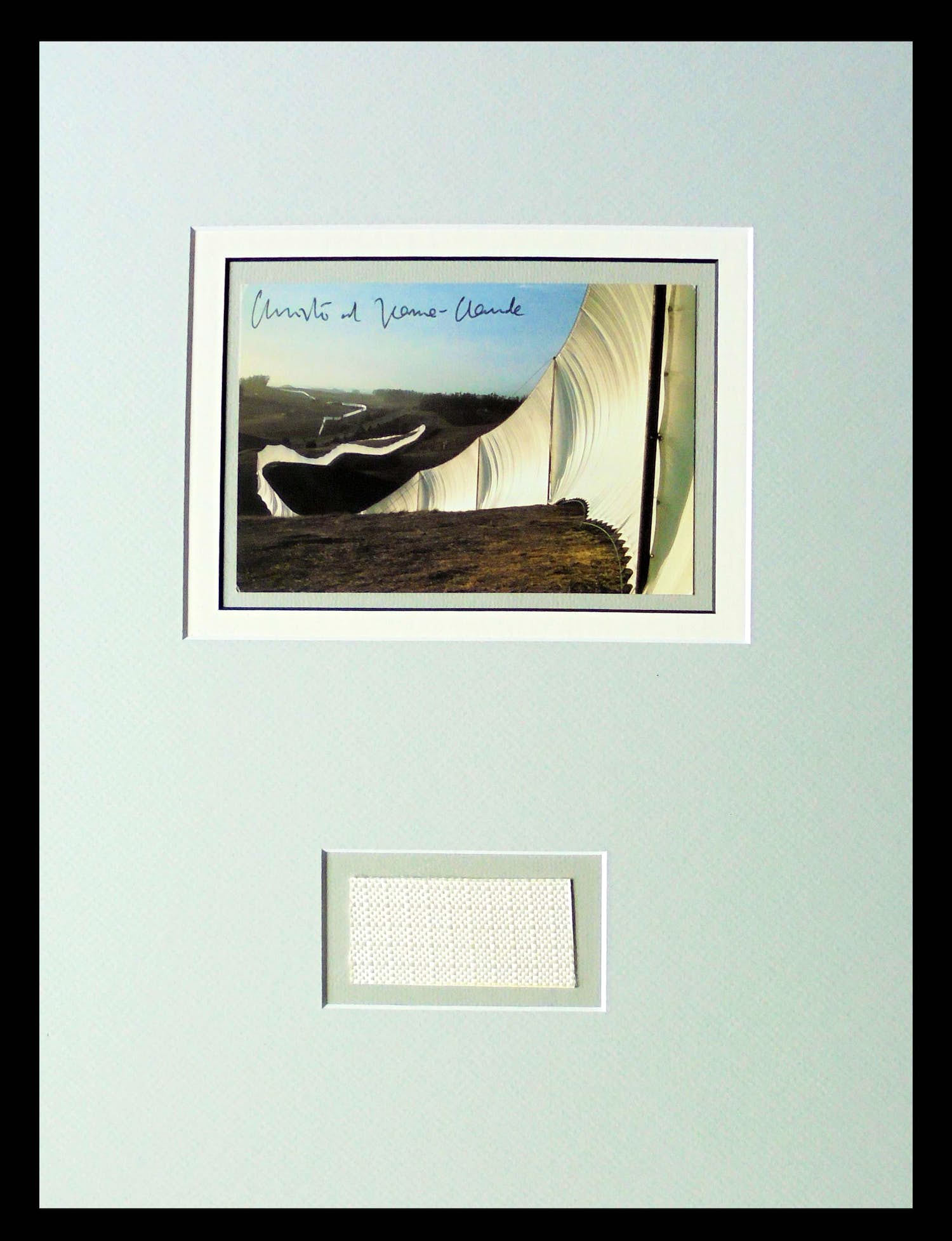 Christo - Collage Project Running Fence - handgesigneerd inc. stofmonster - read to frame verkocht voor € 119!