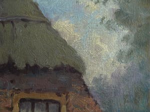 Arnout van Gilst - Olieverf op doek, boerderij met waterpomp – gesigneerd – ca 1945 kopen? Bied vanaf 35!