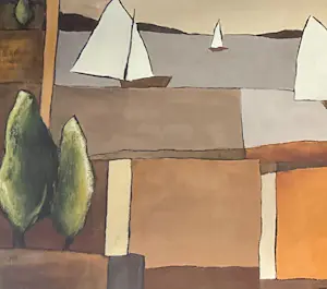 Hans Paus - Uitkijk op zeilbootjes kopen? Bied vanaf 60!