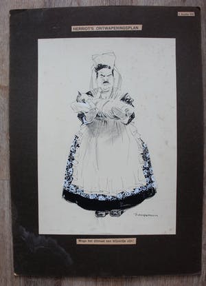 Piet van der Hem - gemengde techniek op papier:Herriot's ontwapeningsplan - 1932 kopen? Bied vanaf 125!