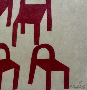 Klaas Gubbels - houtdruk ‘Les Chaises’ - 2000 - oplage X kopen? Bied vanaf 225!