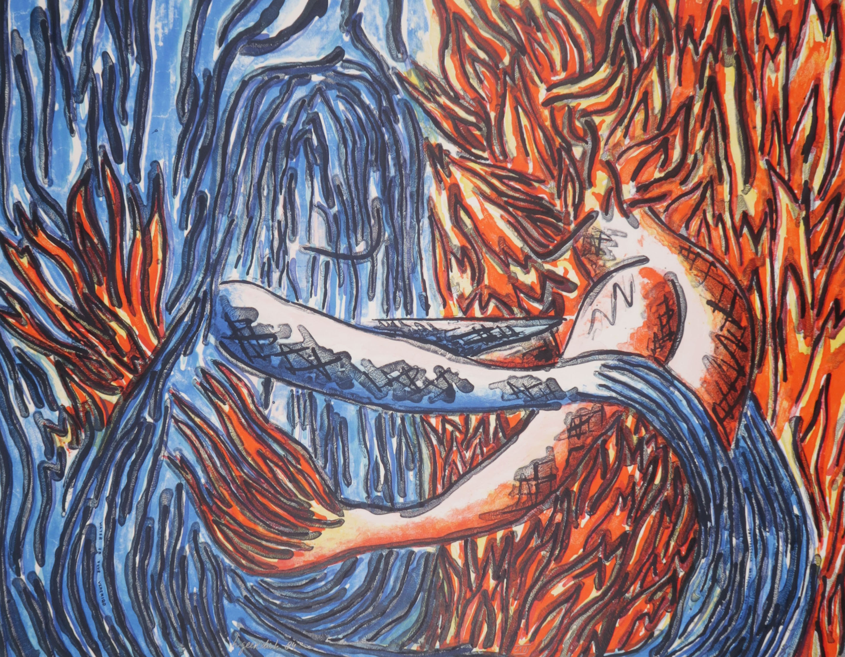 Herman Geerdink - Litho, LXVI water en vuur verenigd kopen? Bied vanaf 1!