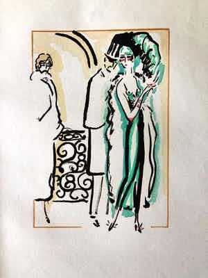 Kees van Dongen - In de garderobe - 1925 verkocht voor € 295!