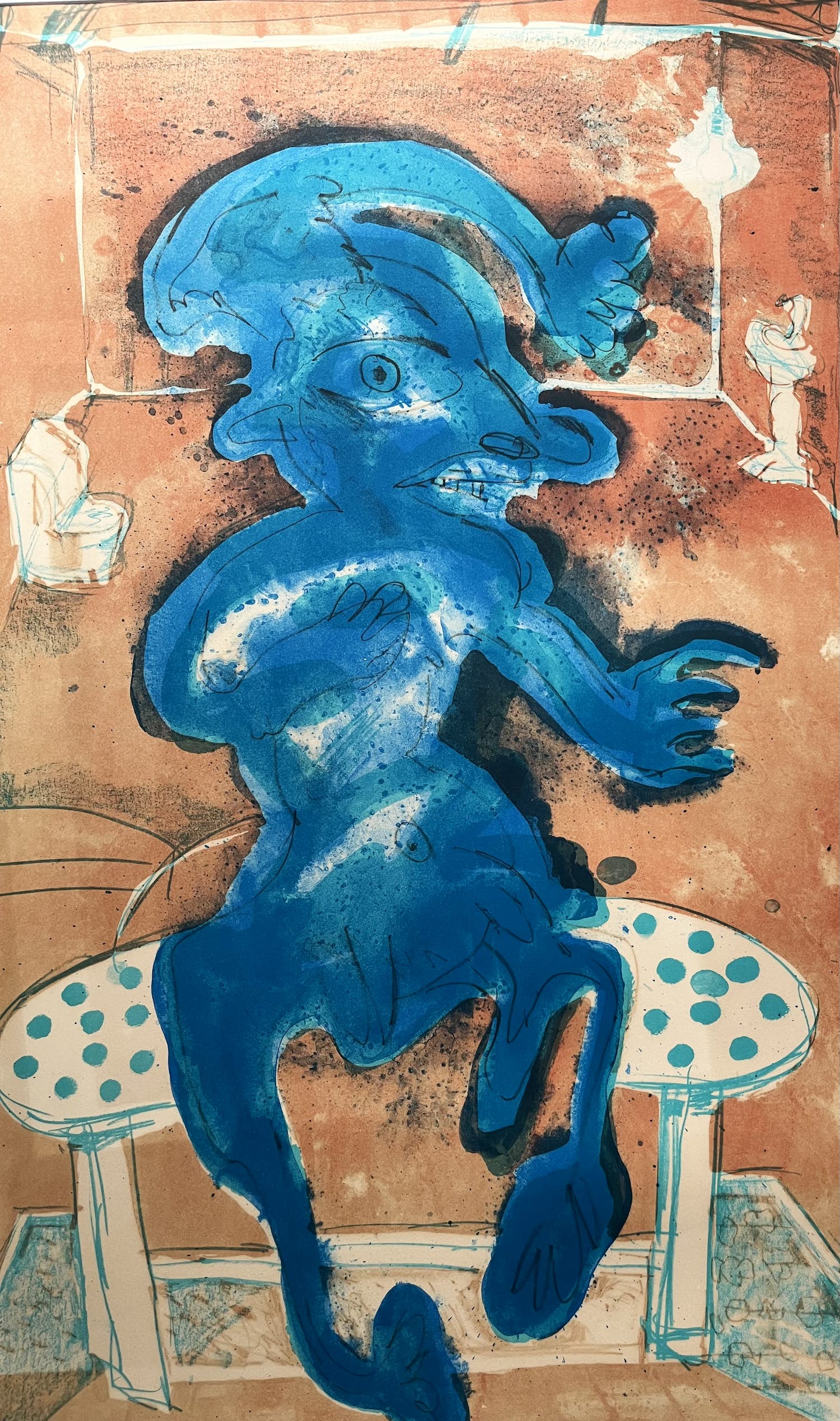 Lucebert - Blauw figuur verkocht voor € 295!